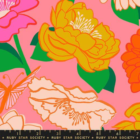 Flowerland Floral in Sorbet ---  Flowerland by Melody Miller for Ruby Star Society -- Moda Fabric