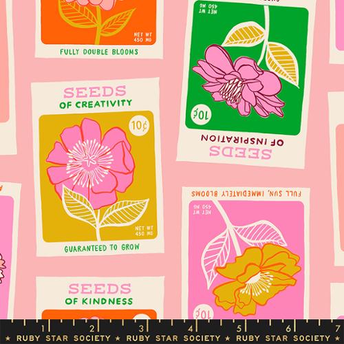 Seed Packets in Balmy ---  Flowerland by Melody Miller for Ruby Star Society -- Moda Fabric