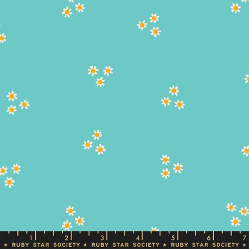 Posies in Turquoise ---  Flowerland by Melody Miller for Ruby Star Society -- Moda Fabric
