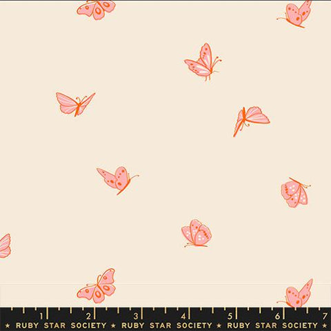 Butterflies in Natural ---  Flowerland by Melody Miller for Ruby Star Society -- Moda Fabric