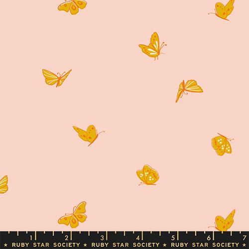 Butterflies in Vintage Pink ---  Flowerland by Melody Miller for Ruby Star Society -- Moda Fabric
