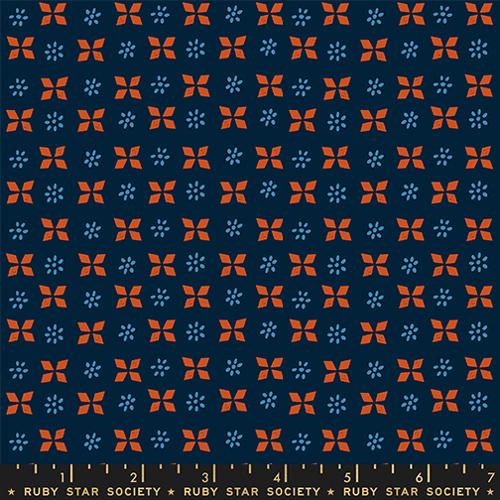 Geometric Block Print in Navy -- Sugar Maple by Alexia Abegg for Ruby Star Society -- Moda Fabric