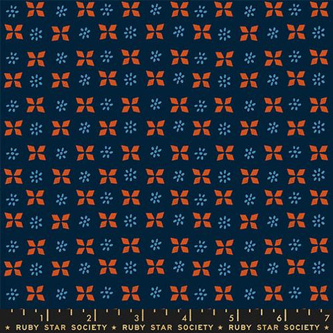 Geometric Block Print in Navy -- Sugar Maple by Alexia Abegg for Ruby Star Society -- Moda Fabric