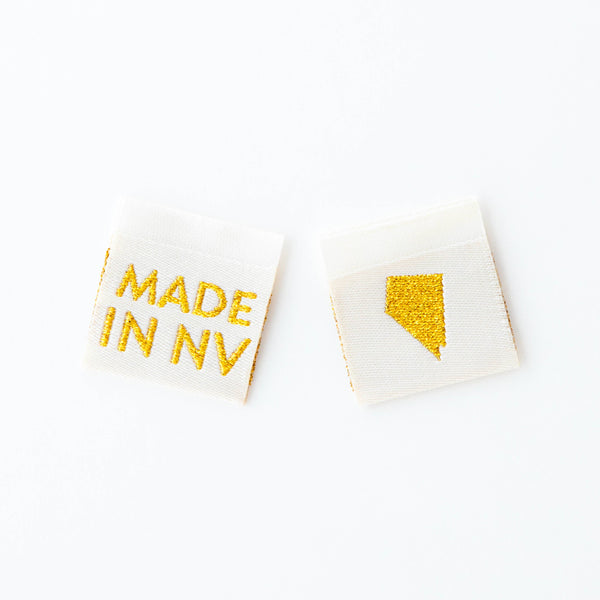 Made in My State Gold Woven Labels