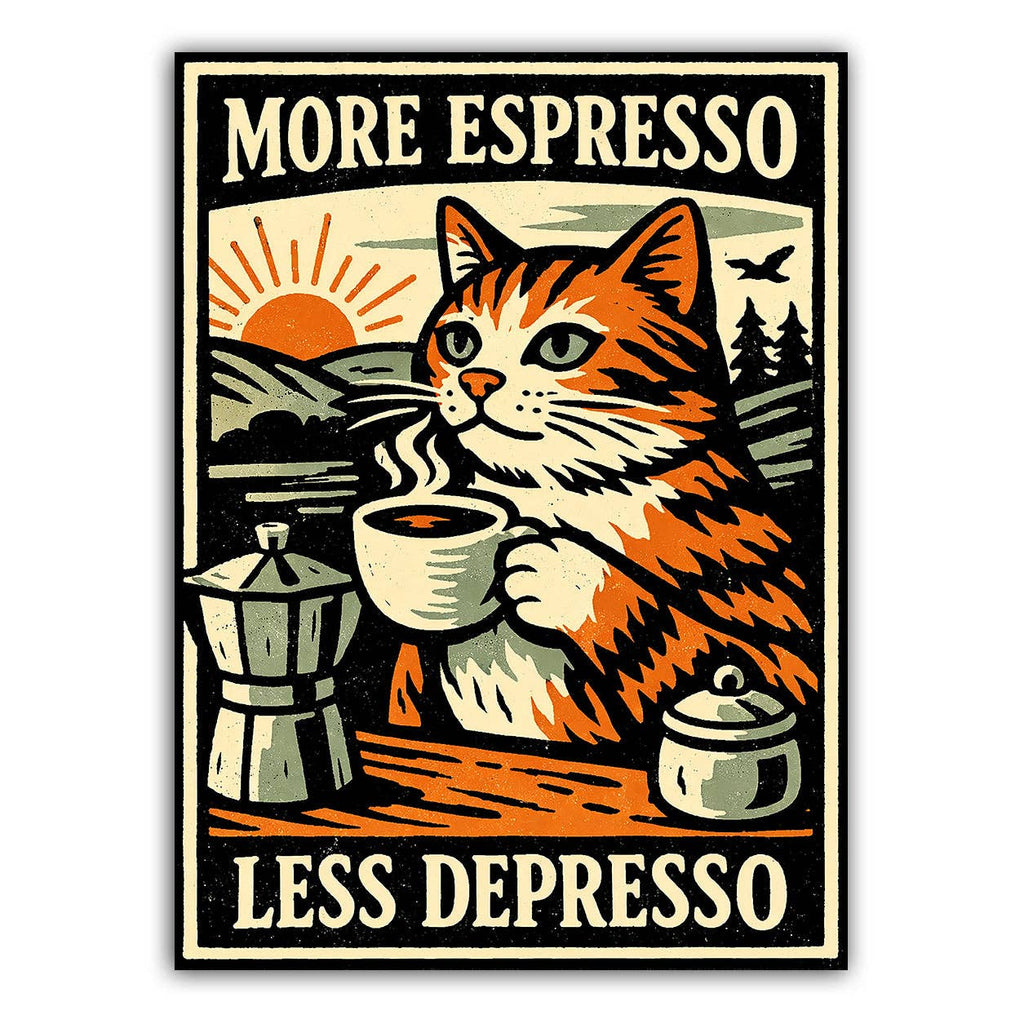 More Espresso, Less Depresso Sticker