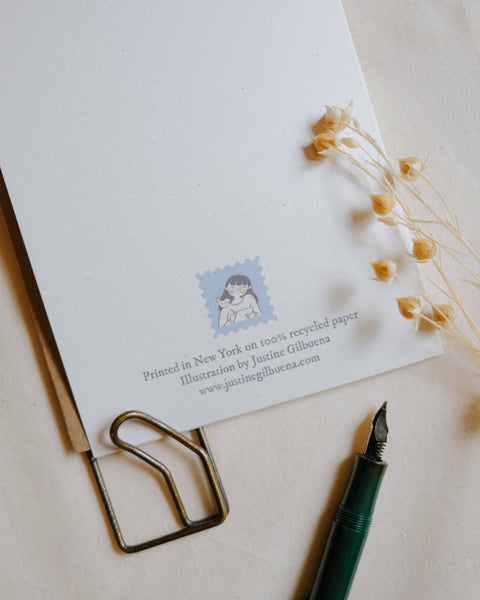 Literary Kitty Greeting Card ⚘ with eco clear bag ⚘
