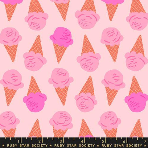 Ice Cream Cone in Candy Pink -- Sugar Cone by Kim Kight  -- Ruby Star Society