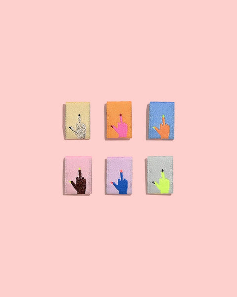 Middle Finger Mini Hands Woven Labels | KATM