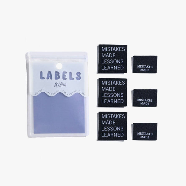 Mistakes Made Lessons Learned Woven Labels -- Kylie + The Machine