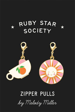 Melody Miller Zipper Pulls -- Tea Cup & Sun -- Ruby Star Society