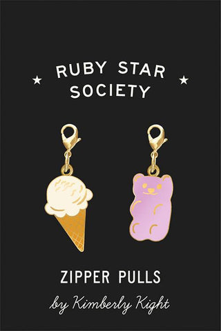 Kimberly Kight Zipper Pulls -- Ice Cream & Gummy Bear -- Ruby Star Society