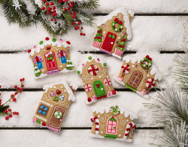 Bucilla ® Seasonal Felt Ornaments Kit - Candy Cottages