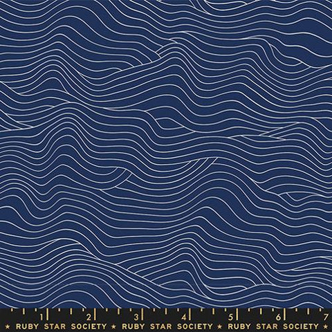 Wavelength in Navy ---  Water by Ruby Star Society -- Moda Fabric