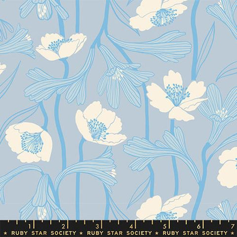 Water Flowers in Water Blue ---  Water by Ruby Star Society -- Moda Fabric