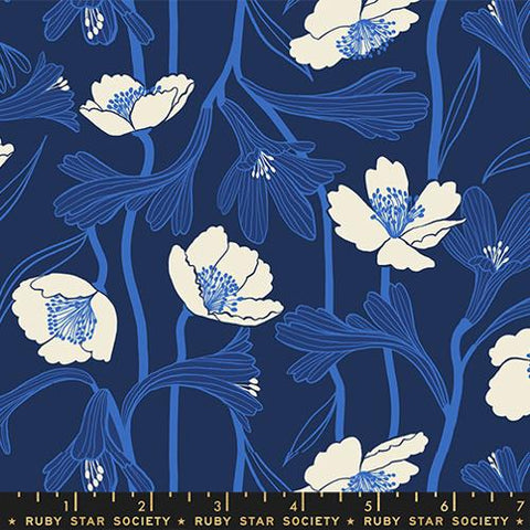 Water Flowers in Navy ---  Water by Ruby Star Society -- Moda Fabric