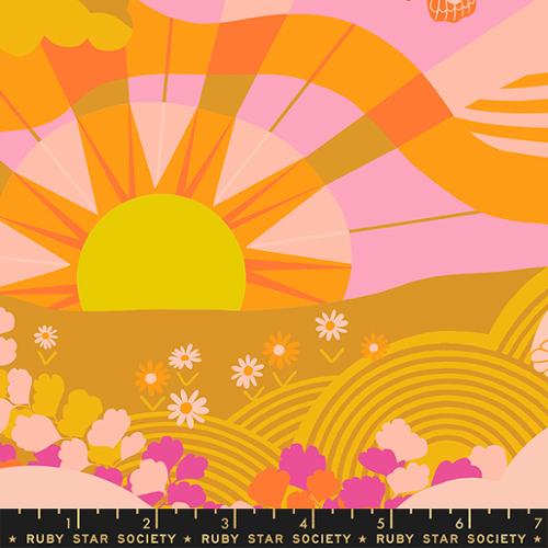 Hello Sunshine Landscape Scenery in Buttercup -- Rise & Shine by Melody Miller  for Ruby Star Society -- Moda Fabric