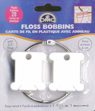 Plastic Bobbins with Metal Ring by DMC
