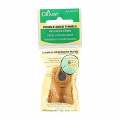 Double-Sided Leather Thimble with Metal Tip -- Clover