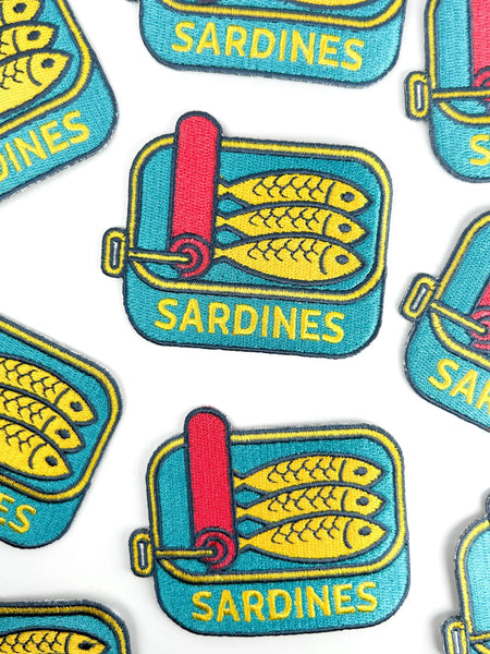 Sardines Patch – Retro Embroidered Iron-On Patch for Foodies