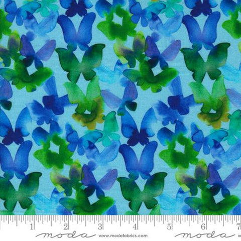 Kaleidoscope Wings in Aqua -- Playgrounds by Amarilys Henderson for Moda Fabrics