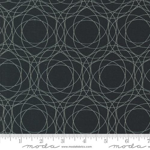 Geometric Circles in Ebony --  Spotted -- Zen Chic -- Moda Fabric