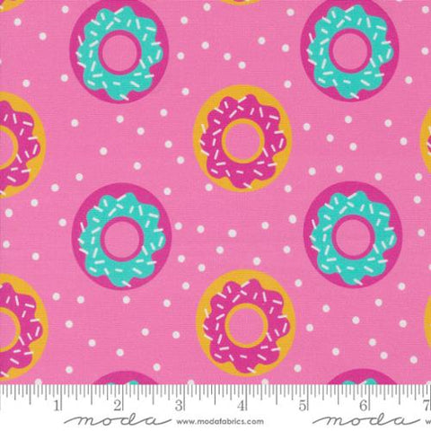 Snack Shack Coated Cotton Donuts in Berrylic  -- Crystal Manning for Moda Fabrics