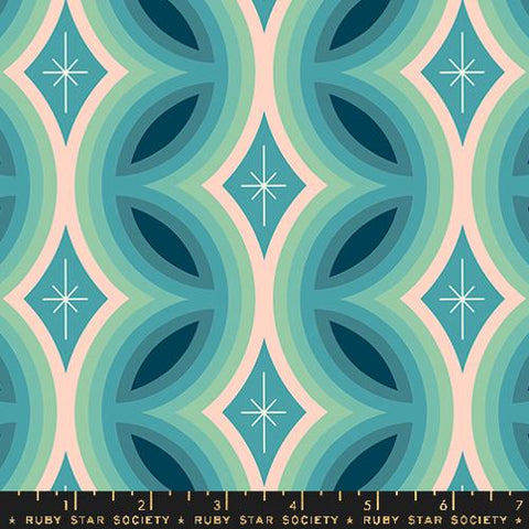 Rattan Geometrics in Dark Turquoise -- Juicy by Melody Miller -- Ruby Star Society -- Moda Fabrics