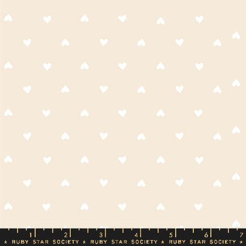 Ditsy Dots Hearts in Shell -- Juicy by Melody Miller -- Ruby Star Society -- Moda Fabrics