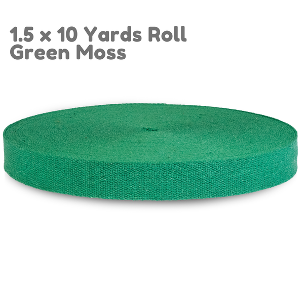 1.5" Green Heavy Cotton Webbing for Sewing Roll