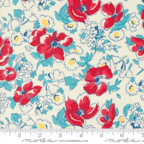 Cheerful Florals Feedsack in Flour -- Time And Again by Linzee McCray -- Moda Fabrics