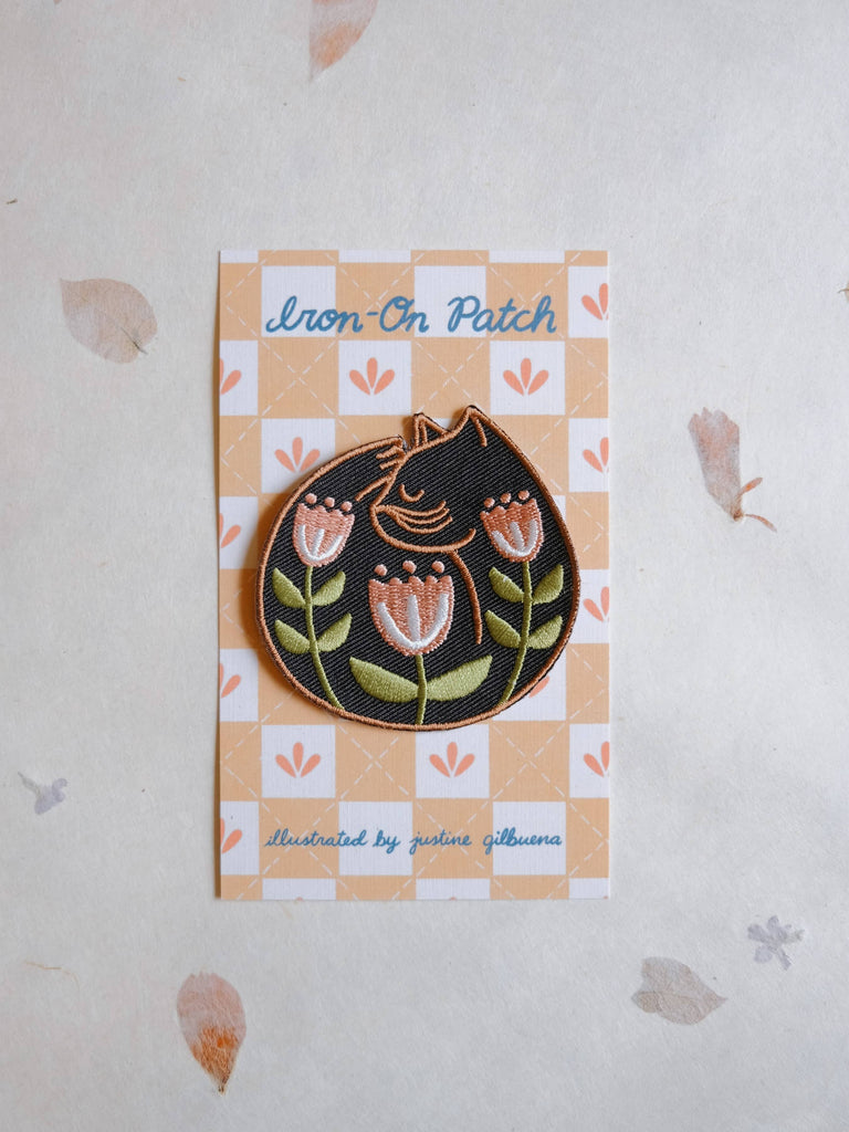 Cat Nap Iron-On Patch (New Size 2.5” x 2.5”)