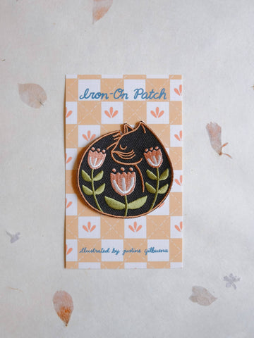 Cat Nap Iron-On Patch (New Size 2.5” x 2.5”)