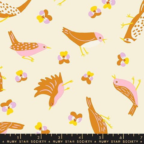 Migration Birds in Natural -- Bird Is The Word by Kim Kight -- Ruby Star Society -- Moda Fabrics
