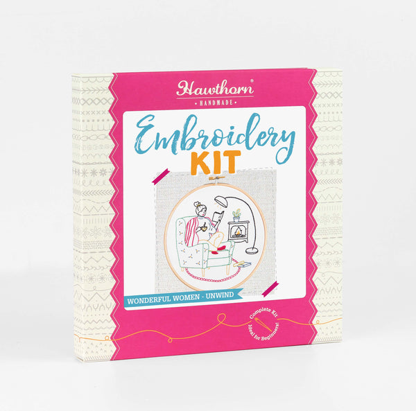 Book Lover Embroidery Kit (Unwind) | Complete Craft Kit