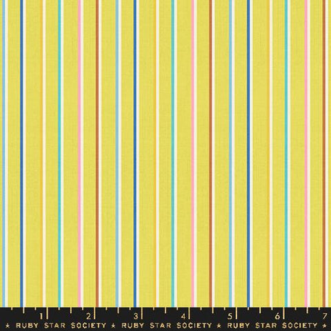 Sketch Stripe in Citron -- Warp Weft Ooh Lucky by Alexia Abegg for Ruby Star Society -- Moda Fabrics