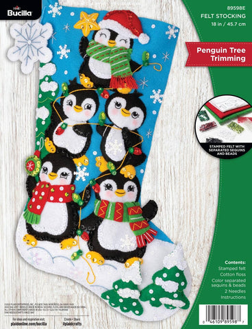 Bucilla ® Seasonal Felt Stocking Kit - Penguin Tree Trimming