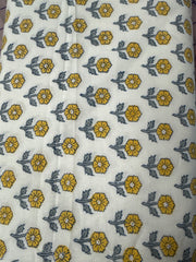 Indian Block Prints Cottage: Flowerling in Yellow -- Fableism