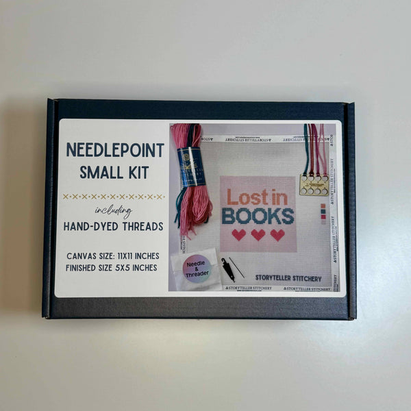 Lost in Books — Modern Needlepoint Kit (Small Design)