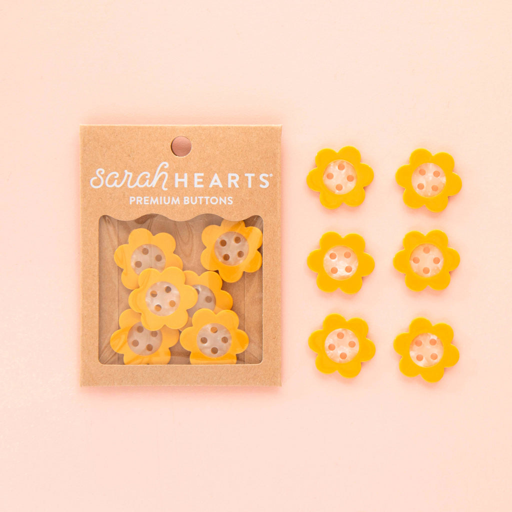 Yellow Daisy Large 1" Buttons