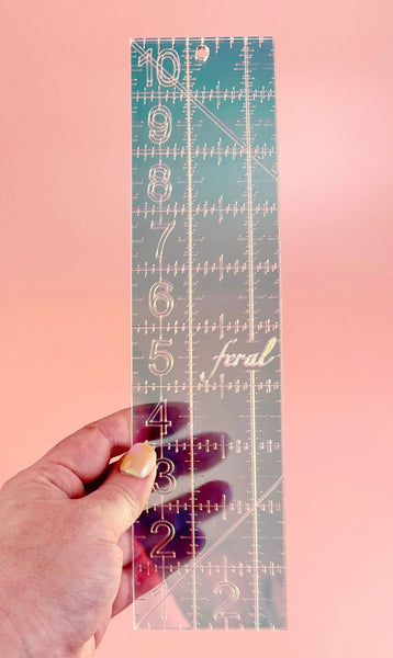 2.5 by 10 in quilting ruler