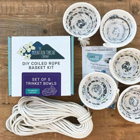 Coiled Rope Kit 5 Trinket Bowls  -- THE MOUNTAIN THREAD COMPANY