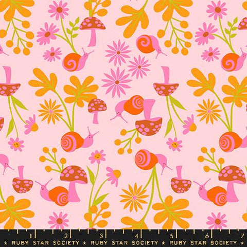 Snail Garden in Cotton Candy --- Animal Animal by Ruby Star Society -- Moda Fabric