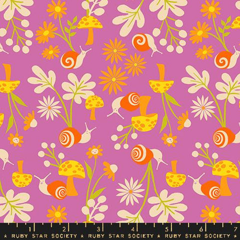 Snail Garden in Heliotrope --- Animal Animal by Ruby Star Society -- Moda Fabric