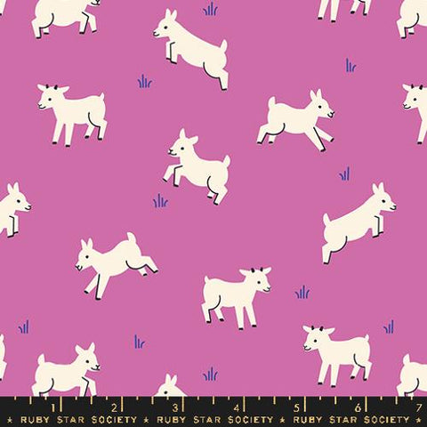 Baby Goats in Heliotrope--- Animal Animal by Ruby Star Society -- Moda Fabric