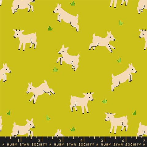Baby Goats in Pistachio --- Animal Animal by Ruby Star Society -- Moda Fabrics