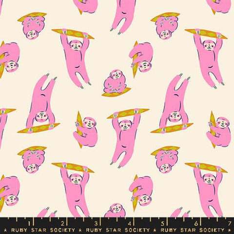Sloth in Natural --- Animal Animal by Ruby Star Society -- Moda Fabrics