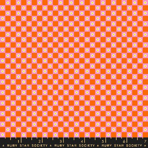 Flower Check in Goldfish --- Animal Animal by Ruby Star Society -- Moda Fabrics