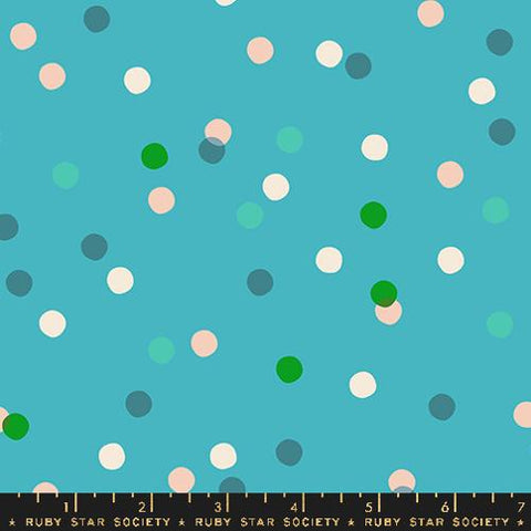 Spritz Dots in Dark Turquoise --- Carousel by Melody Miller--  Ruby Star Society -- Moda Fabrics
