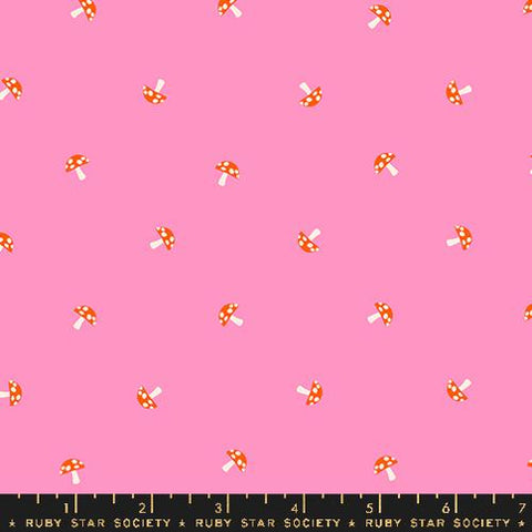 Tiny Mushrooms in Flamingo --- Carousel by Melody Miller--  Ruby Star Society -- Moda Fabrics