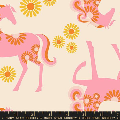Carousel Horse Canvas in Natural --- Carousel by Melody Miller--  Ruby Star Society -- Moda Fabrics